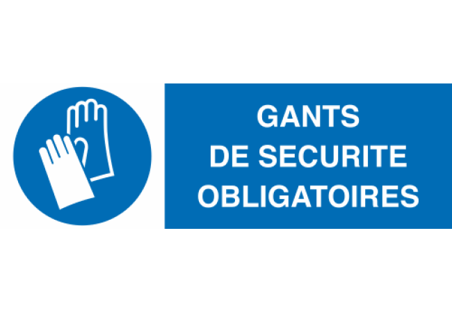 Panneau Gants de sécurité obligatoires
