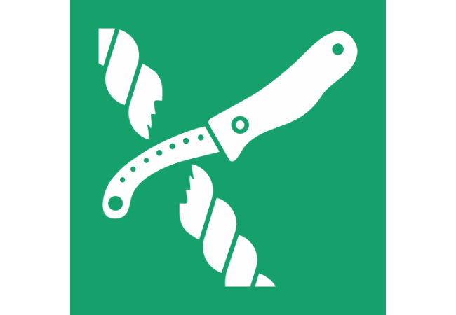 E035 - ISO 7010 - Panneau Couteau de radeau de survie