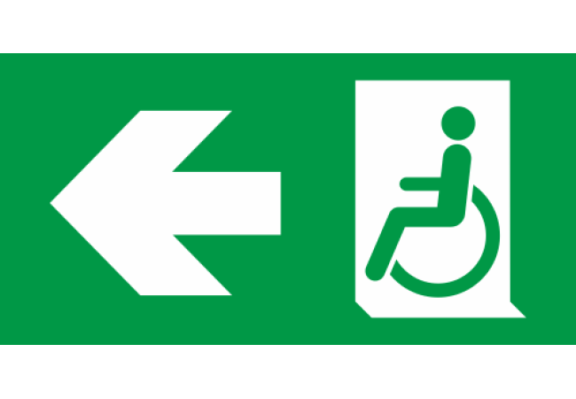 Panneau Sortie de decours handicapé gauche