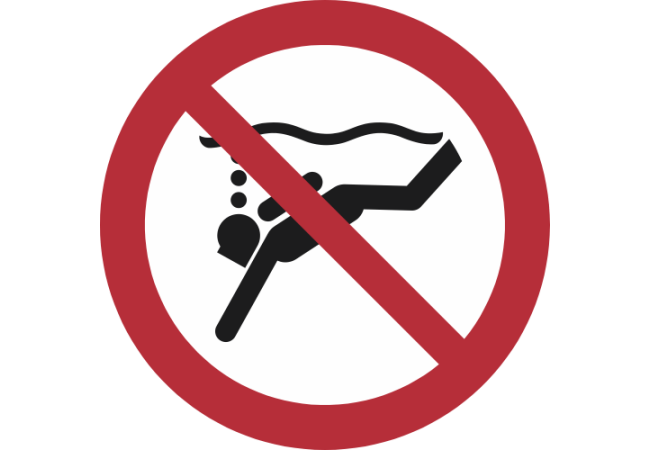 P051- ISO 7010 - Panneau Plongée autonome interdite