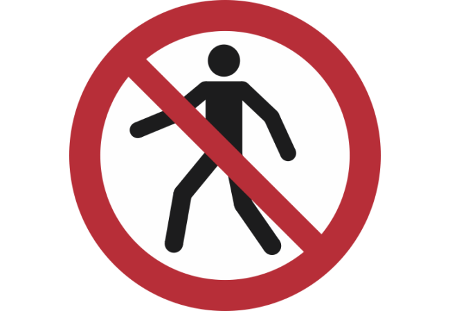 P004- ISO 7010 - Panneau Interdit aux piétons