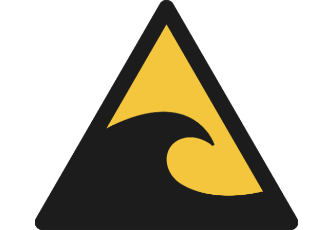 W056- ISO 7010 - Panneau Danger, Zone à risque de tsunami