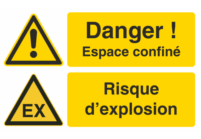 Autocollant Espace Confiné / Risque d’explosion
