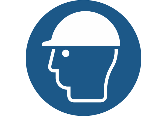 M014- ISO 7010 - Panneau Casque de protection obligatoire