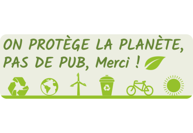 Sticker Stop Pub Écologie On Protège la Planète