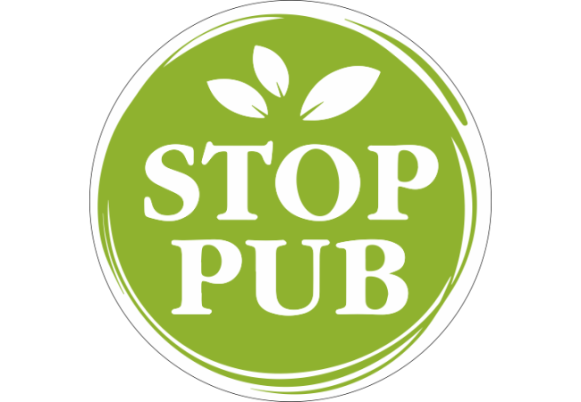 Sticker Stop Pub Écologie Feuilles