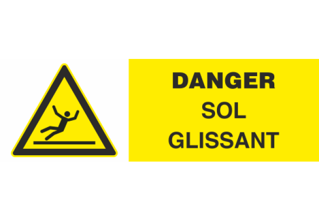 Panneau Danger sol glissant