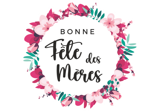 Sticker Vitrine Fête des Mères Couronne Fleurs