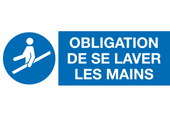 Panneau Obligation de se laver les mains