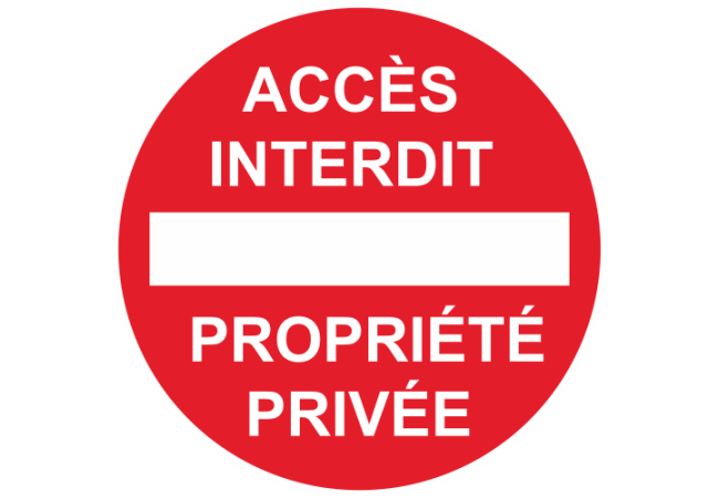 Sticker Panneau Accès Interdit Propriété Privée