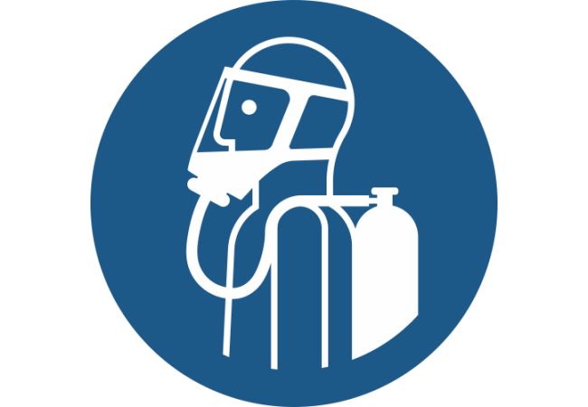 M047- ISO 7010 - Panneau Utiliser l’appareil respiratoire autonome