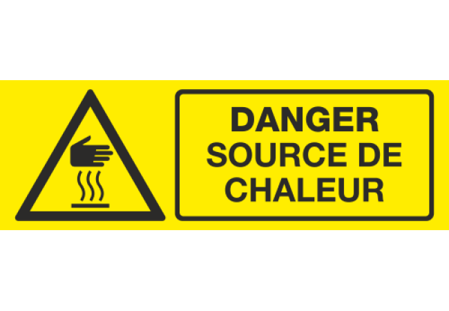 Panneau Danger source de chaleur