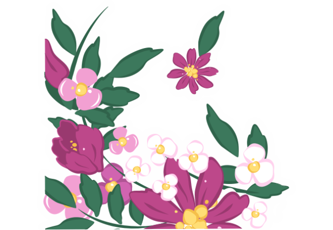 Sticker Fleurs Coin Vitrine