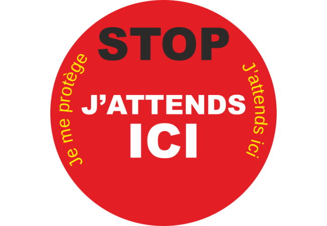 Autocollant rond STOP COVID19