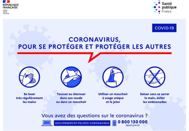 Autocollant Affiche Informations Coronavirus