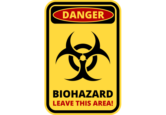 Autocollant Panneau Danger Biologique
