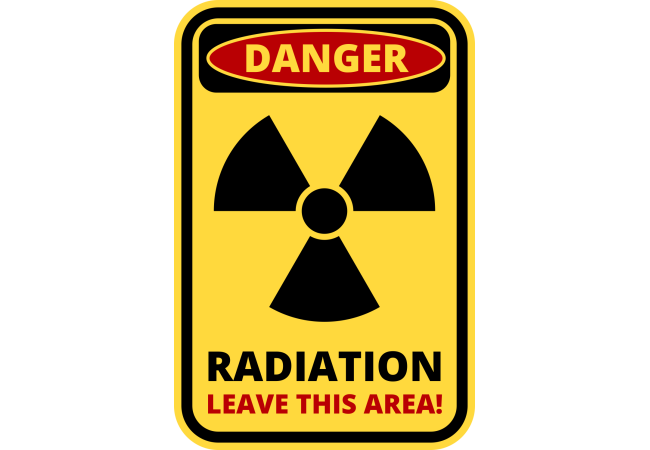 Autocollant Panneau Danger Radiation