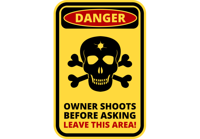 Autocollant Panneau Danger Tir
