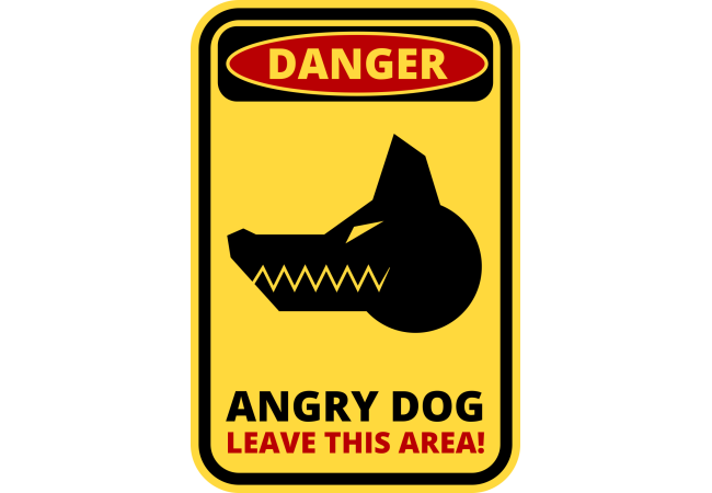 Autocollant Panneau Danger Chien