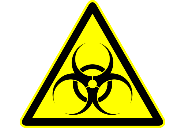 Autocollant Panneau Danger Biologique 1