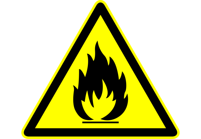 Autocollant Panneau Danger Inflammable