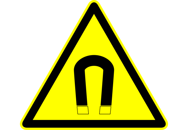 Autocollant Panneau Danger Champ Magnetique