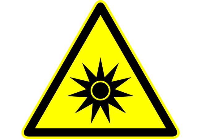 Autocollant Panneau Danger Rayonnement Optique