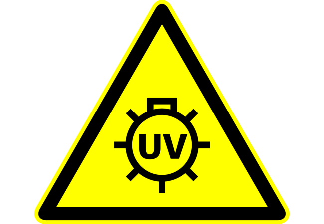 Autocollant Panneau Danger Uv