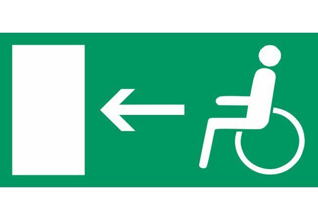 Autocollant Signalisation Sortie Secours Handicapé