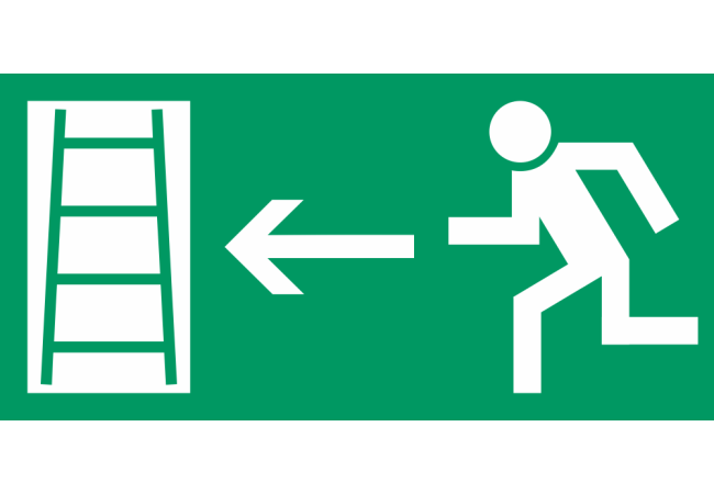 Autocollant Signalisation Sortie Secours Echelle 1