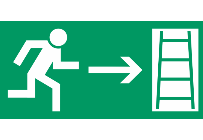Autocollant Signalisation Sortie Secours Echelle 2