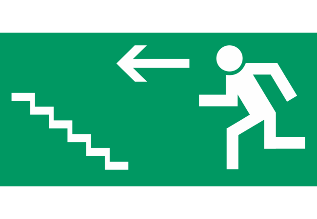 Autocollant Signalisation Sortie Secours Escalier 2