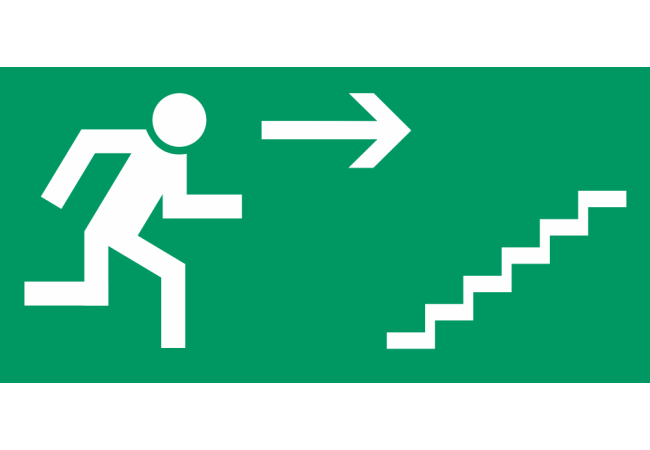Autocollant Signalisation Sortie Secours Escalier 3