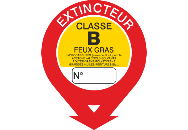 Autocollant Signalisation Extincteur Classe B