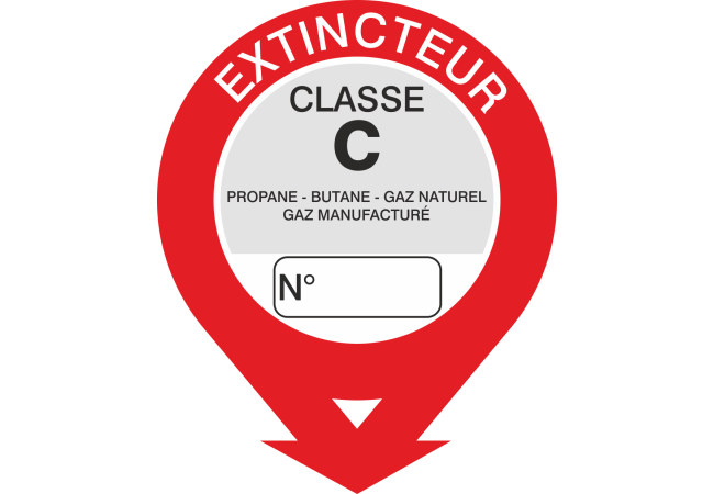 Autocollant Signalisation Extincteur Classe C