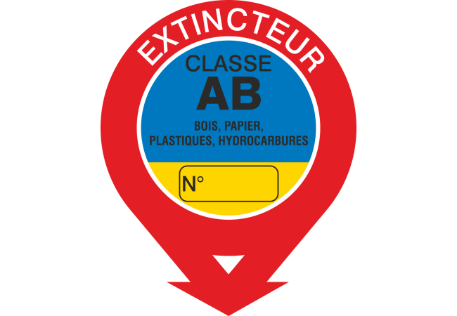 Autocollant Signalisation Extincteur Classe Ab
