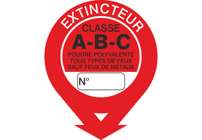 Autocollant Signalisation Extincteur Classe A-b-c