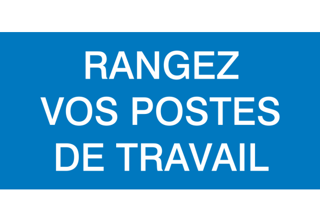 Autocollant Obligation Rangement Postes De Travail