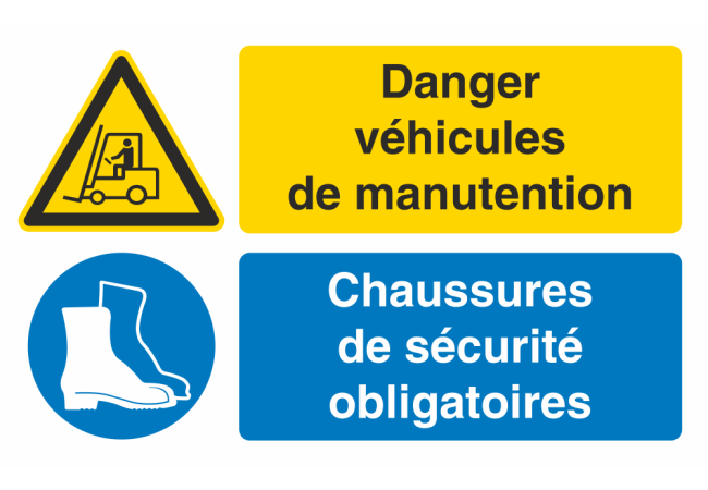 Autocollant Obligation Danger Manutention Port Chaussure Securité
