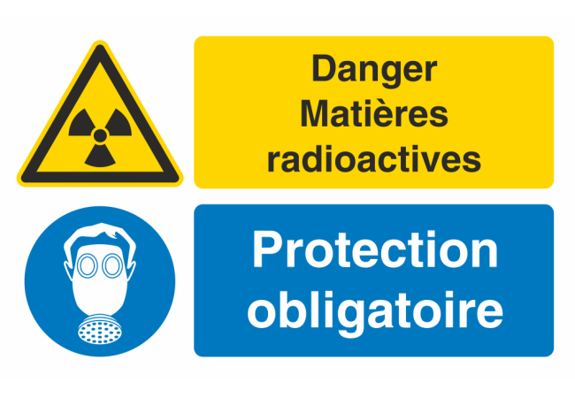 Autocollant Obligation Danger Matière Radioactive Protection