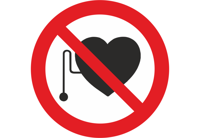 Autocollant Interdiction Aux Porteurs D'un Appareil Cardiaque