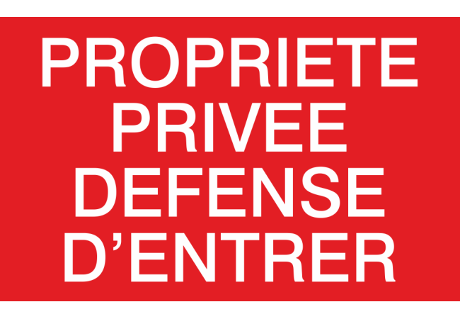 Autocollant Proprieté Privée Défense D'entrer