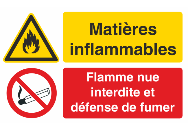 Autocollant Matières Inflammables / Défense Fumer 2