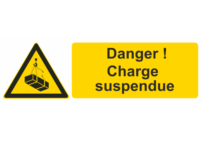 Autocollant Danger ! Charge Suspendue