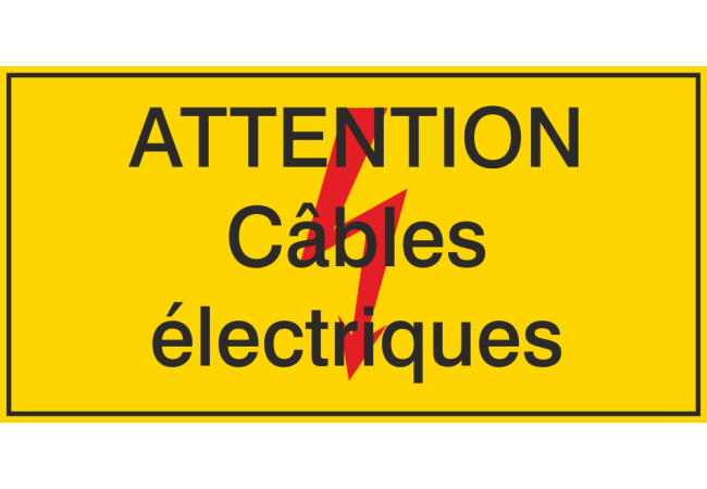 Autocollant Attention / Câbles électriques