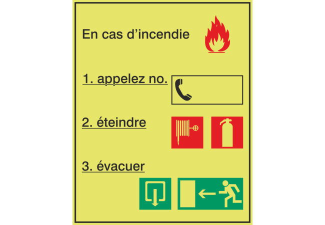 Autocollant Consigne De Sécurité Incendie 2