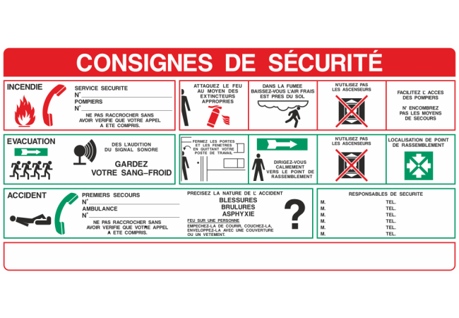 Autocollant Consigne De Sécurité Générale
