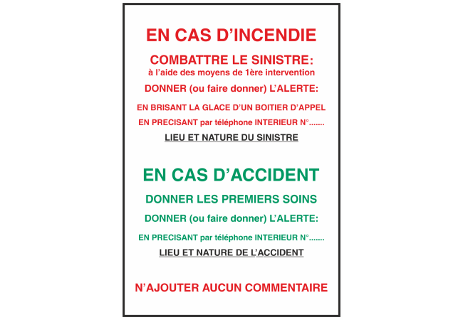 Autocollant Consigne De Sécurité