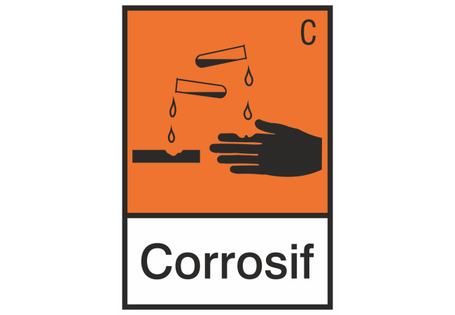 Autocollant Produit Dangereux Corrosif