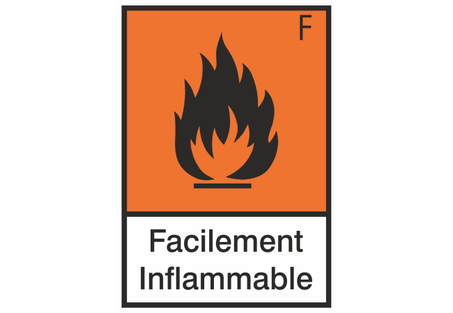 Autocollant Produit Dangereux Facilement Inflammable